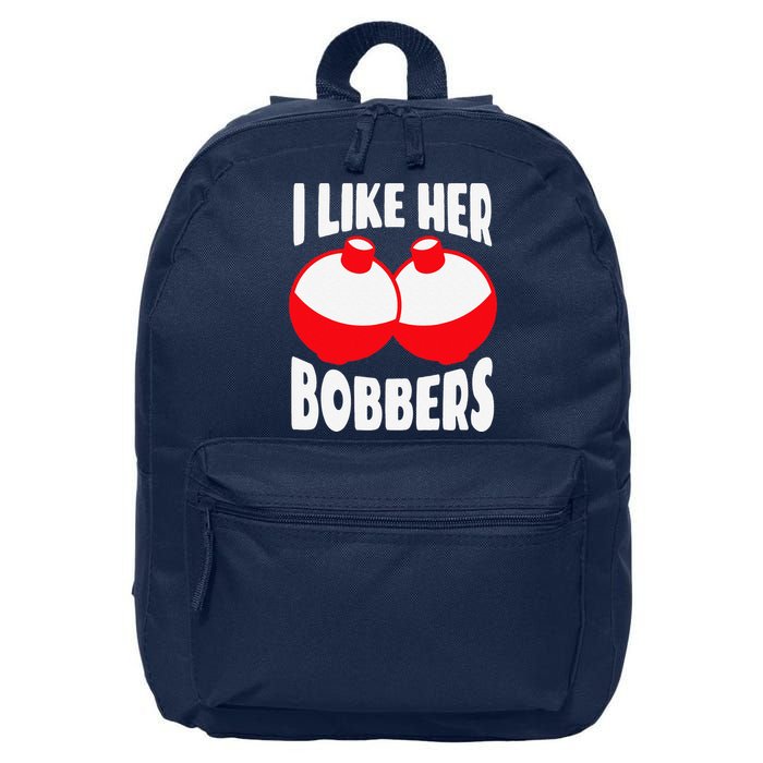 I Like Her Bobbers Funny Fishing Couples Gifts 16 in Basic Backpack