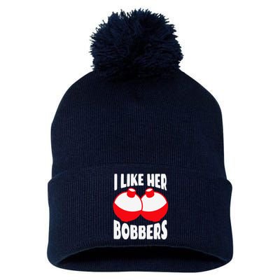 I Like Her Bobbers Funny Fishing Couples Gifts Pom Pom 12in Knit Beanie