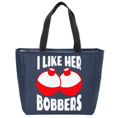 I Like Her Bobbers Funny Fishing Couples Gifts Zip Tote Bag