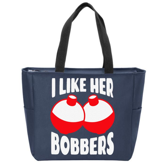 I Like Her Bobbers Funny Fishing Couples Gifts Zip Tote Bag