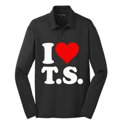 I LOVE HEART TS T S Silk Touch Performance Long Sleeve Polo