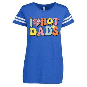 I Love Hot Dads I Heart Hot Dads Retro Groovy Father Enza Ladies Jersey Football T-Shirt