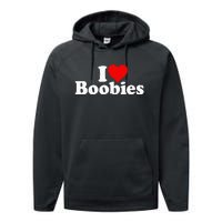 I LOVE HEART BOOBIES Performance Fleece Hoodie