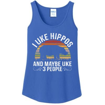 I Like Hippos And Maybe Like 3 People Hippopotamus Hippo Meaningful Gift Ladies Essential Tank