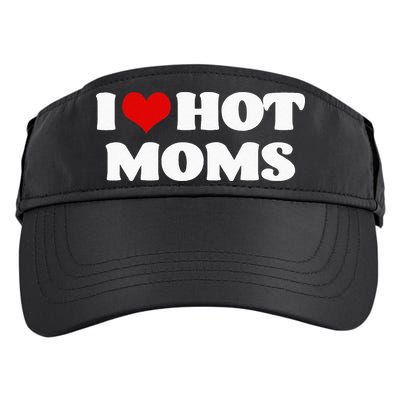 I Love Hot Moms Red Heart Hot Mother Adult Drive Performance Visor