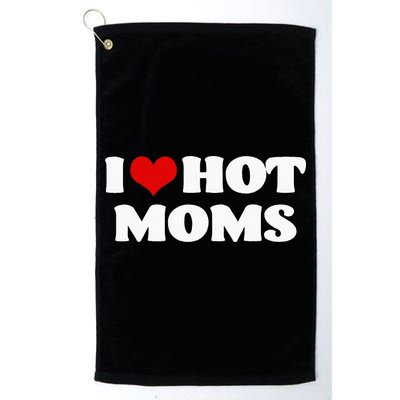 I Love Hot Moms Red Heart Hot Mother Golf Towel