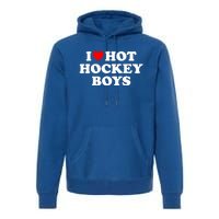 I Love Hot Hockey Funny Gift Premium Hoodie