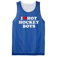 I Love Hot Hockey Funny Gift Mesh Reversible Basketball Jersey Tank