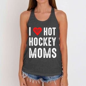 I Love Hot Hockey Moms Gift Women's Knotted Racerback Tank