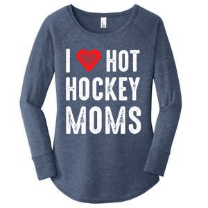 I Love Hot Hockey Moms Gift Women's Perfect Tri Tunic Long Sleeve Shirt