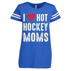 I Love Hot Hockey Moms Gift Enza Ladies Jersey Football T-Shirt