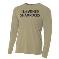 I Love Her Shamrocks Funny Saint Paddys St. Patrick's Day Cooling Performance Long Sleeve Crew