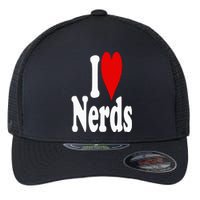 I LOVE HEART NERDS GEEKS Flexfit Unipanel Trucker Cap