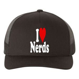 I LOVE HEART NERDS GEEKS Yupoong Adult 5-Panel Trucker Hat