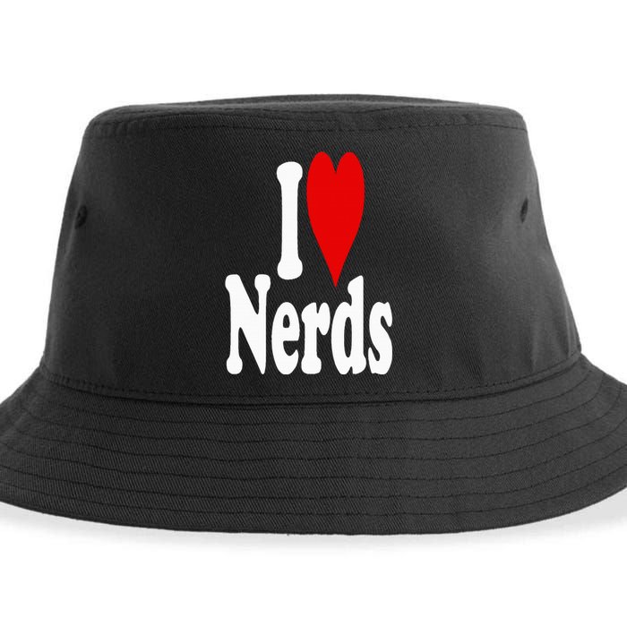 I LOVE HEART NERDS GEEKS Sustainable Bucket Hat