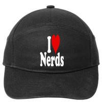 I LOVE HEART NERDS GEEKS 7-Panel Snapback Hat