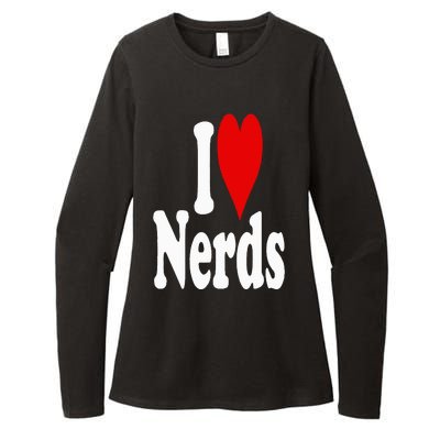 I LOVE HEART NERDS GEEKS Womens CVC Long Sleeve Shirt