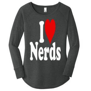 I LOVE HEART NERDS GEEKS Women's Perfect Tri Tunic Long Sleeve Shirt