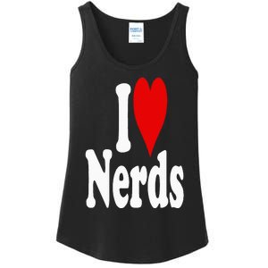 I LOVE HEART NERDS GEEKS Ladies Essential Tank