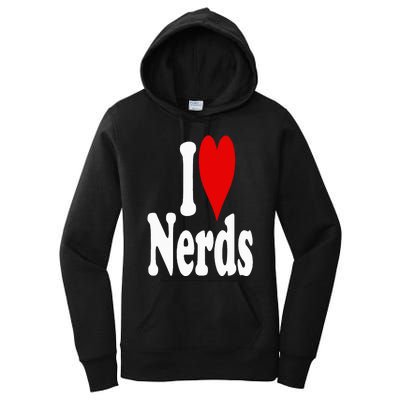 I LOVE HEART NERDS GEEKS Women's Pullover Hoodie