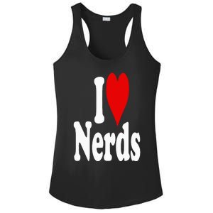 I LOVE HEART NERDS GEEKS Ladies PosiCharge Competitor Racerback Tank