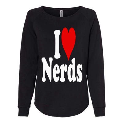 I LOVE HEART NERDS GEEKS Womens California Wash Sweatshirt