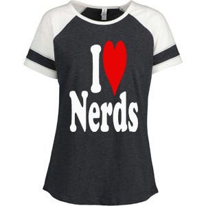 I LOVE HEART NERDS GEEKS Enza Ladies Jersey Colorblock Tee