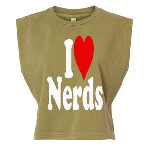 I LOVE HEART NERDS GEEKS Garment-Dyed Women's Muscle Tee