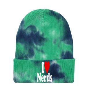 I LOVE HEART NERDS GEEKS Tie Dye 12in Knit Beanie