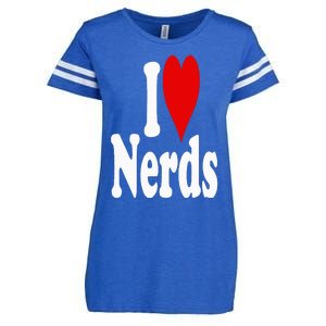 I LOVE HEART NERDS GEEKS Enza Ladies Jersey Football T-Shirt