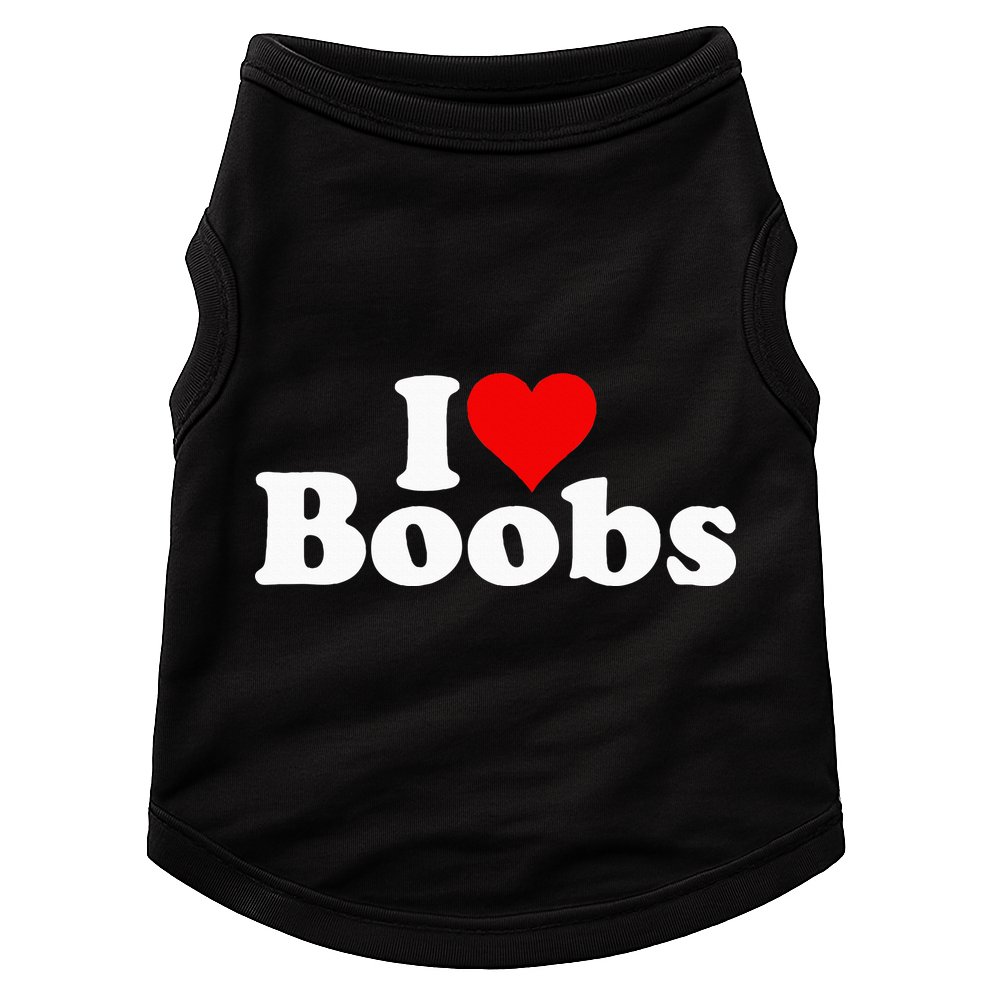 I LOVE HEART BOOBS BOOBIES Doggie Tank