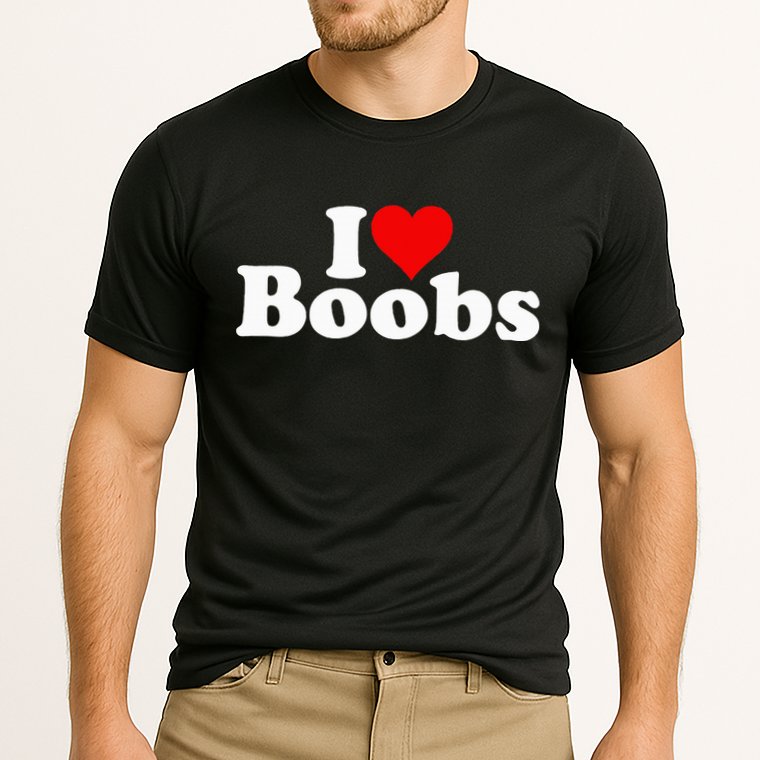 I LOVE HEART BOOBS BOOBIES Cooling Performance Crew T-Shirt
