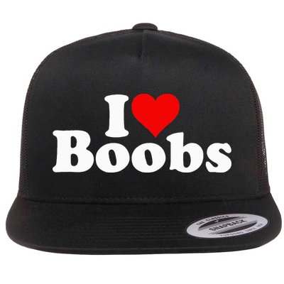 I LOVE HEART BOOBS BOOBIES Flatbill Hat