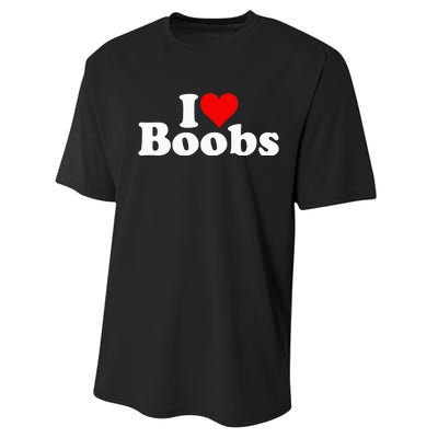 I LOVE HEART BOOBS BOOBIES Performance Sprint T-Shirt