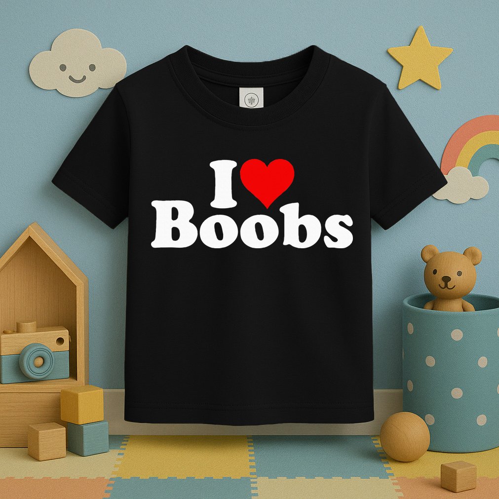 I LOVE HEART BOOBS BOOBIES Toddler T-Shirt