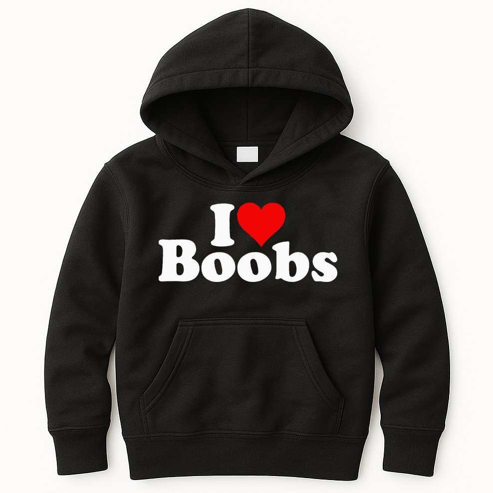 I LOVE HEART BOOBS BOOBIES Kids Hoodie