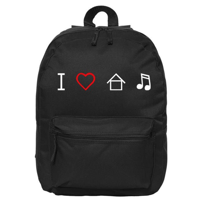 I Love House Music 16 in Basic Backpack