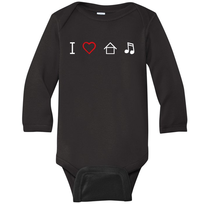 I Love House Music Baby Long Sleeve Bodysuit