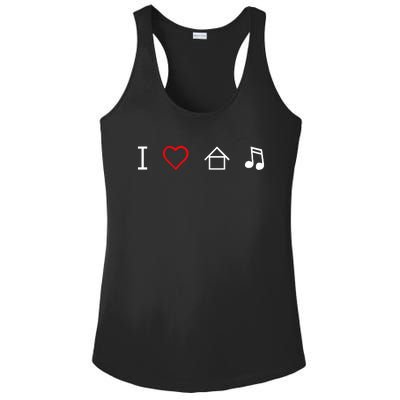 I Love House Music Ladies PosiCharge Competitor Racerback Tank