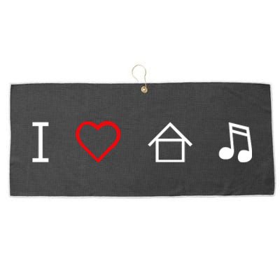 I Love House Music Large Microfiber Waffle Golf Towel