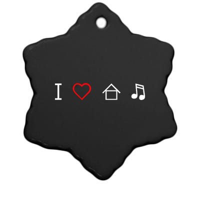 I Love House Music Ceramic Star Ornament