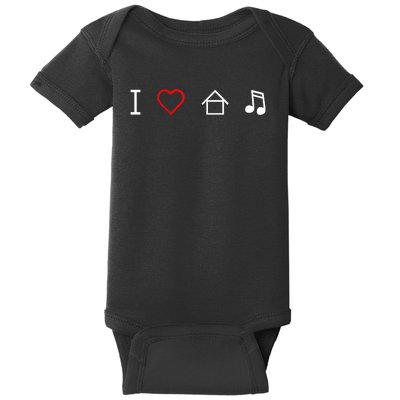 I Love House Music Baby Bodysuit