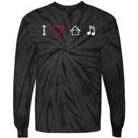 I Love House Music Tie-Dye Long Sleeve Shirt