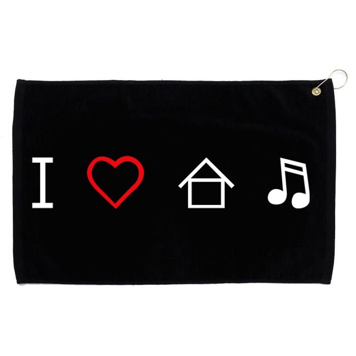 I Love House Music Grommeted Golf Towel