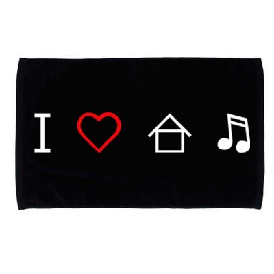 I Love House Music Microfiber Hand Towel