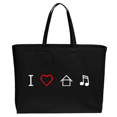 I Love House Music Cotton Canvas Jumbo Tote