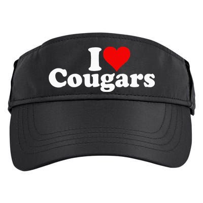I LOVE HEART COUGARS SEXY OLDER Adult Drive Performance Visor