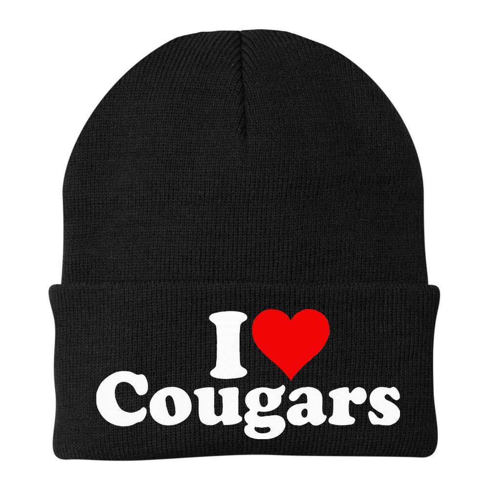 I LOVE HEART COUGARS SEXY OLDER Beanie