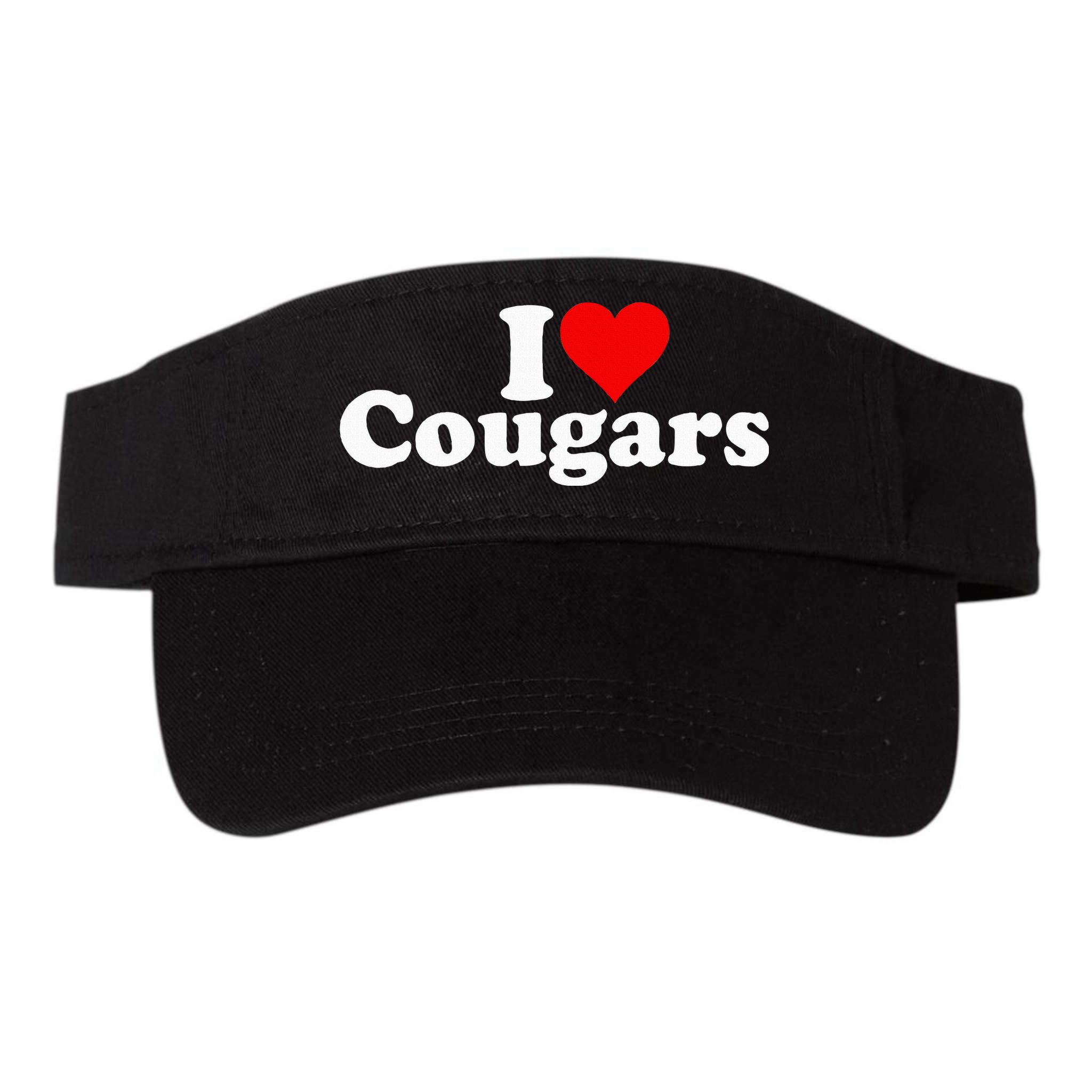 I LOVE HEART COUGARS SEXY OLDER Visor