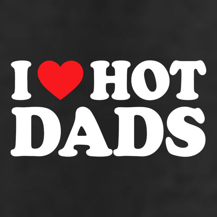 I Love Hot Dads I Heart Hot Dads 7 Panel Mesh Trucker Snapback Hat